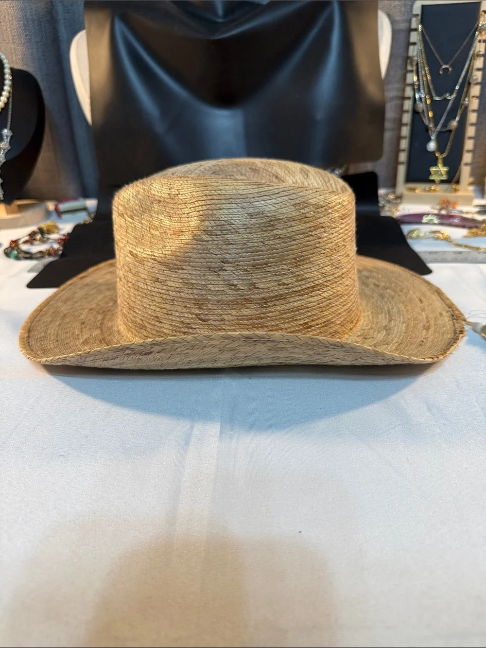 Men's straw Hat - Natural woven Tan 6 3/4 Small